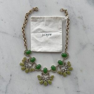 J. Crew Gold and Green Statement Necklace